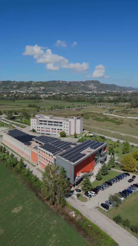 Aerial view of solar panels