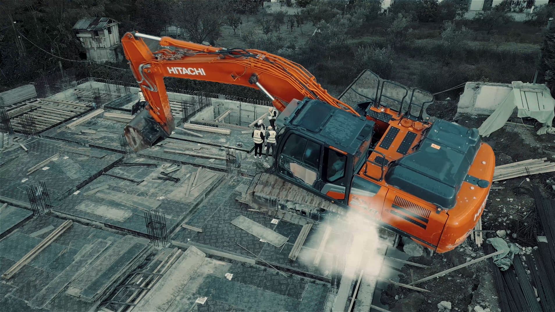 Aerial construction site, early phase